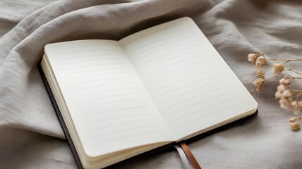 A background showing a clean, empty page in a journal or notebook on a soft