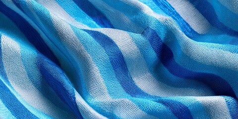 Blue Striped Fabric Textured Linen Material in Soft Light