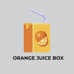 Orange juice box flat icon. S...