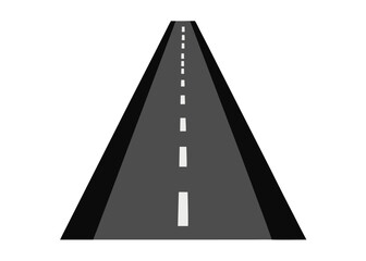 Road stretching into the distance with white lane markings providing perspective and direction for future travel and journeys