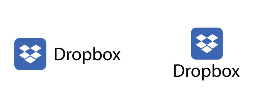 Dropbox Logo with Text on Transparent Background, Editorial&nbsp;Use&nbsp;Only