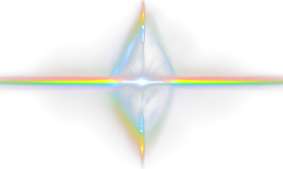 Fototapeta premium Light Diffraction with Rainbow Spectrum Overlay Effect Isolate on Transparent Background, cutout, png