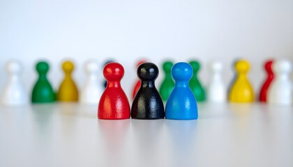 Painted Wooden People Figurines Symbolizing Social Unity