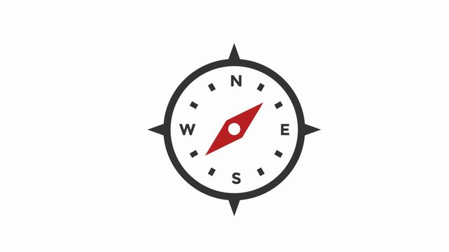 compass icon  animation simple flat