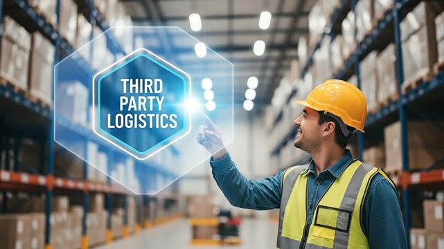 Warehouse Worker Activating Third-Party Logistics Interface