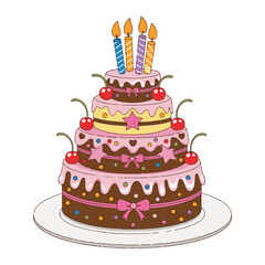 birthday cake with candles