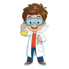 funny cartoon scientist