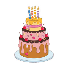 birthday cake with candles