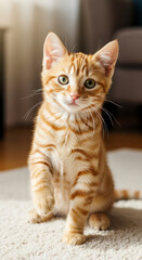 Adorable Orange Tabby Kitten Reaching Out With Paw