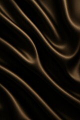 Fototapeta premium Lustrous brown fabric cascades in gentle folds, catching light and shadow.