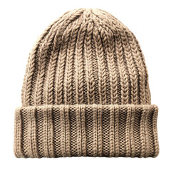 Fototapeta premium Beanie hat knit wool isolated on transparent background winter casual fashion accessory