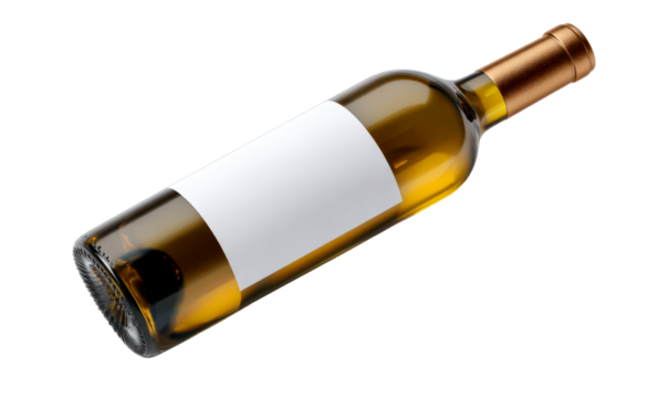Wine Bottle Mockup with Blank Label for Design Isolate on Transparent Background, cutout, png