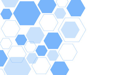 Abstract blue hexagon shape for frame illustration design