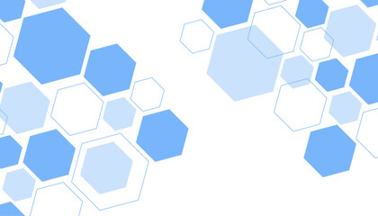 Abstract blue hexagon shape for frame illustration design
