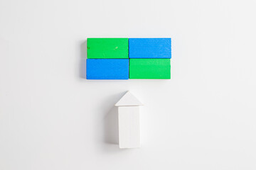 Arrow Made of Colorful Wooden Blocks