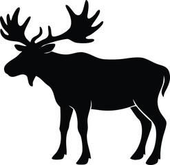 elk moose logo silhouette vector illustration, elk deer moose silhouette vector illustration