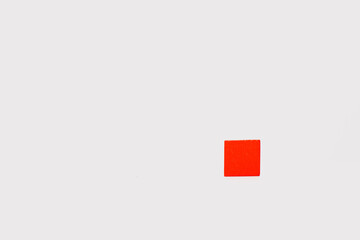 Minimal Red Wooden Block on White Background