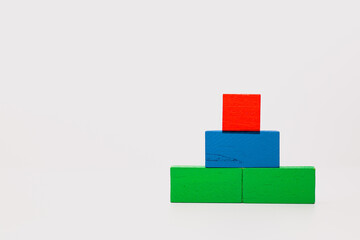Pyramid of Colorful Wooden Blocks