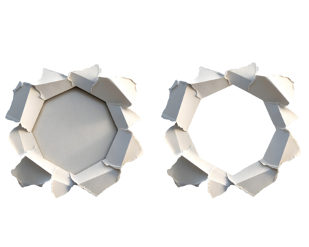 hole in a white paper