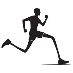Dynamic Stylized Male Runner Silhouette Illustration