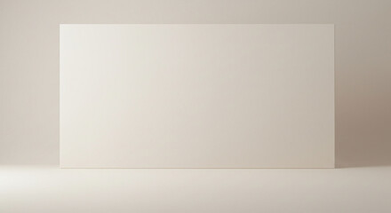 Luxury blank background a minimalist studio setup featuring a large white rectangular canvas against a neutral wall backdrop
