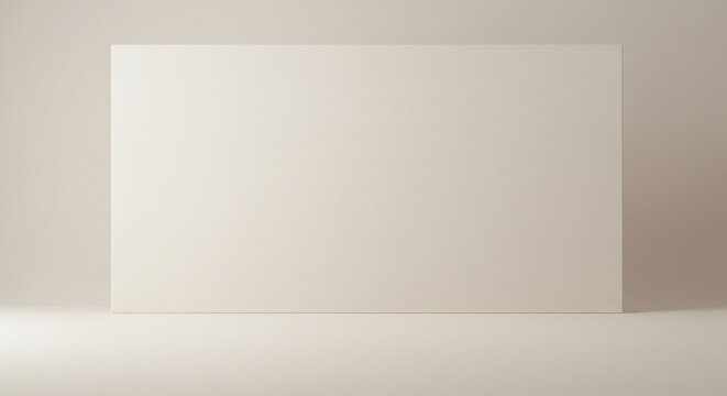 Luxury blank background a minimalist studio setup featuring a large white rectangular canvas against a neutral wall backdrop - Powered by Adobe