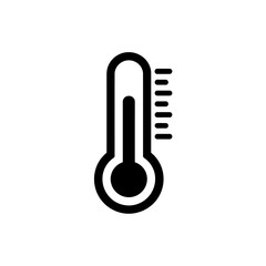 Simple Thermometer Icon with Temperature Markings for Weather or Health Related Concepts Temperature Measurement Symbol Flat Design