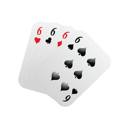 Set of poker cards with isolated