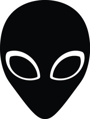 Obraz premium Grey alien head vector illustration icon silhouette 