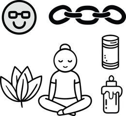 Baby Icons Set with Boy and Girl Cartoon Vector Illustration