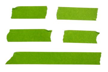 PNG Green adhesive torn paper masking tape pieces isolated on white background