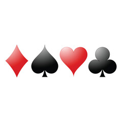 Set of poker cards with isolated