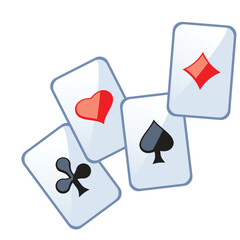 Set of poker cards with isolated