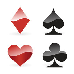 Set of poker cards with isolated