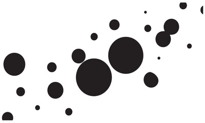 Dynamic Abstract Pattern of Black Circles on a White Background