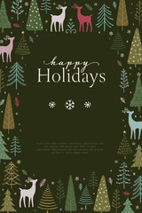 Lovely hand drawn Christmas design with text and decoration, elegant template - great for invitations, cards, banners, wallpaper - vector design