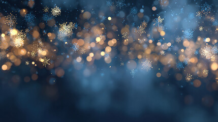 光に舞う雪の結晶の幻想