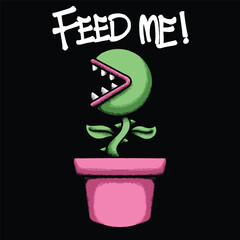 Carnivorous Plant hand drawn tshirt illustration