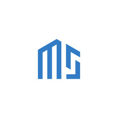 Modern Letter MS home or M5 house logo concept vector icon