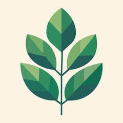 Geometric Green Leaf Illustration