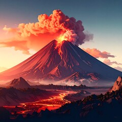  Vibrant Animated Volcano Erupts