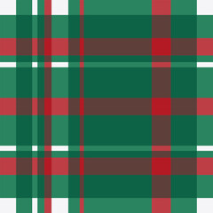 Seamless holiday plaid Green and red tones