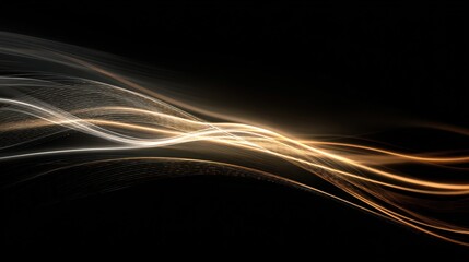Dynamic abstract light streaks on dark background