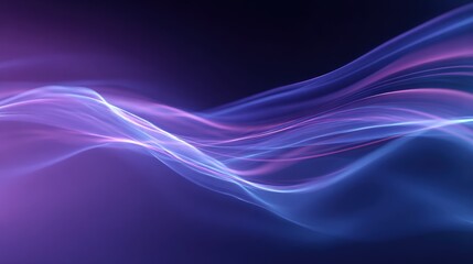Fototapeta premium Abstract light waves flowing on dark background
