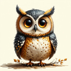 a wild nocturnal bird of prey, an owl. graphic drawing. artificial intelligence generator, AI, neural network image. background for the design