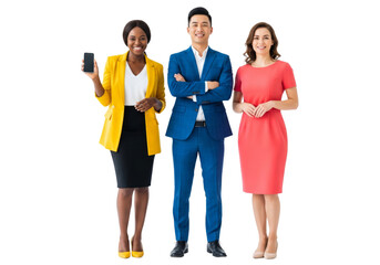 Obraz premium Group of business people standing confident isolated on white or transparent background