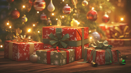 christmas tree with gifts