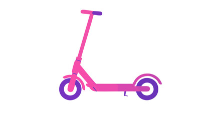A vibrant pink and purple electric scooter depicted in a clean, minimalist illustration against a white background.