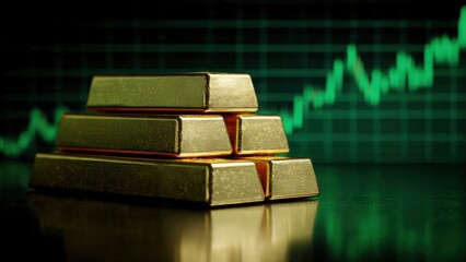 Gold bars rising exploring financial trends stock market image digital environment close-up view investment insights
