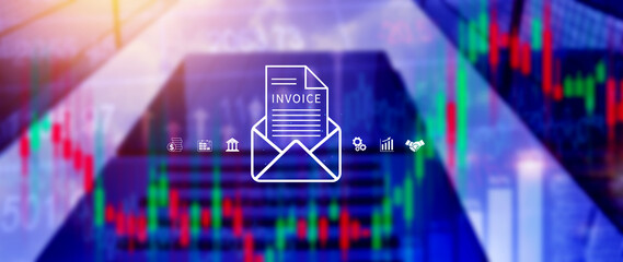 Invoice and online digital statements concept, Financial report and bank management with online payment concept E.invoice invoice.